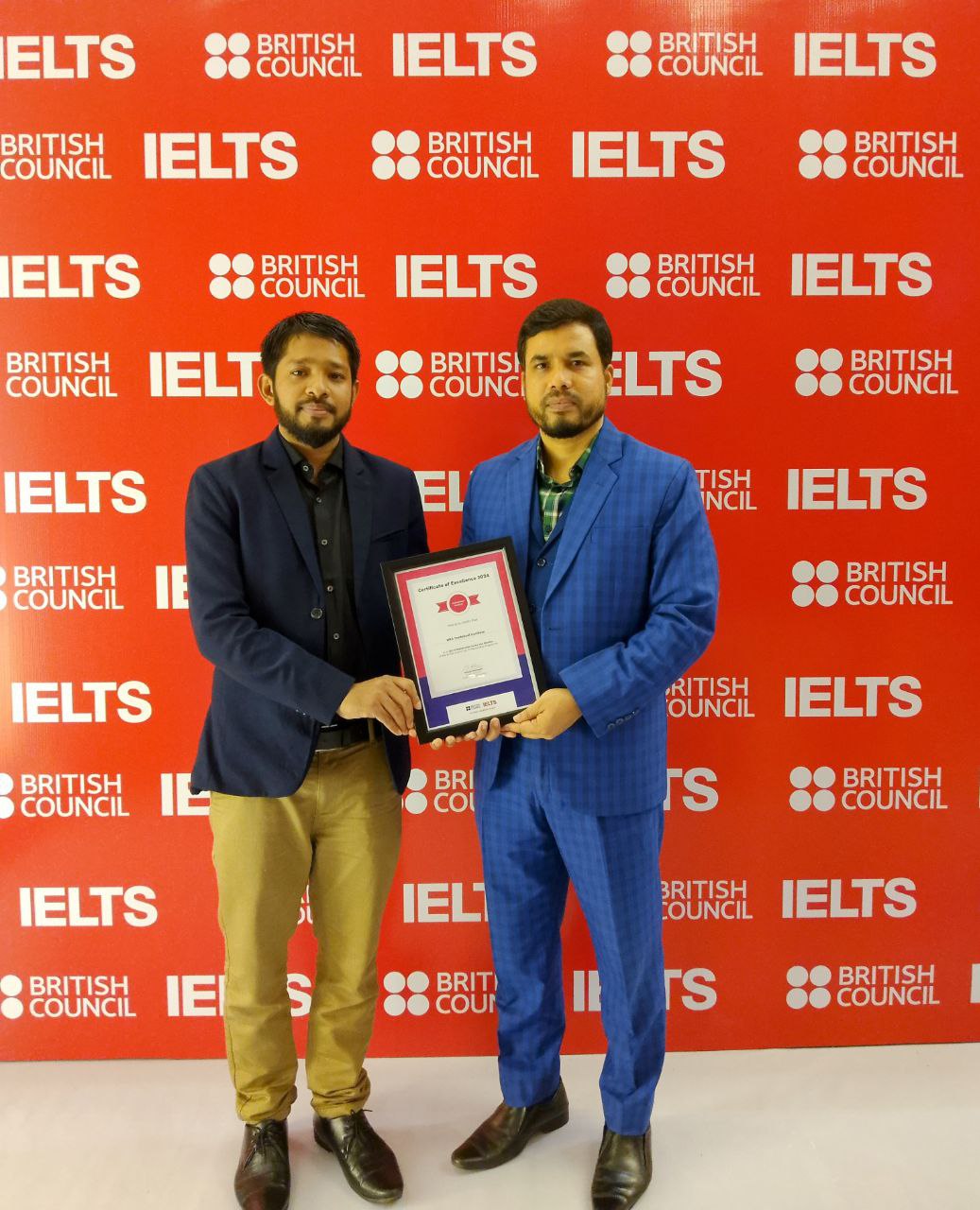 Recognition at IELTS / British Council backdrop